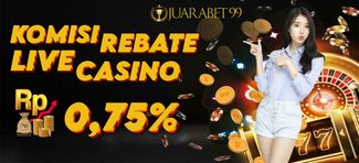 Komisi 0,75% Live Casino