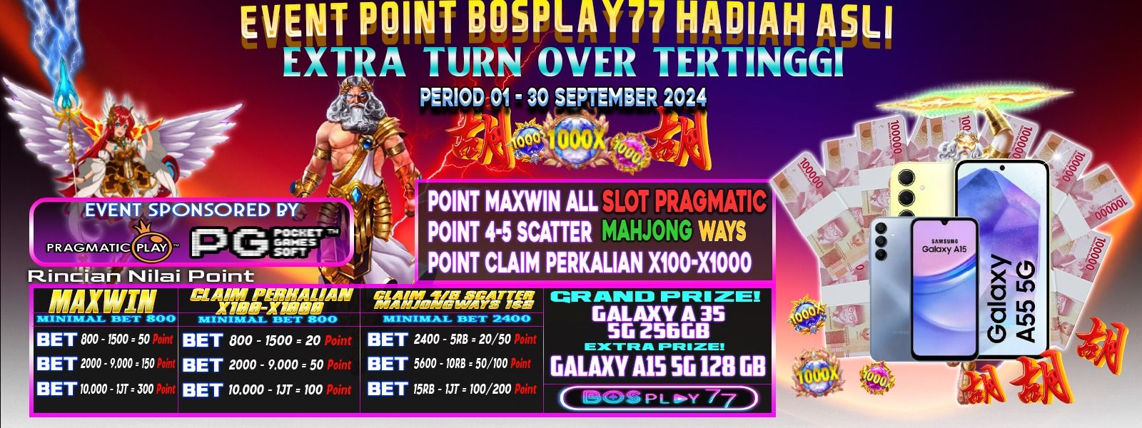 EVENT CLAIM POINT BOSPLAY77 SEPTEMBER