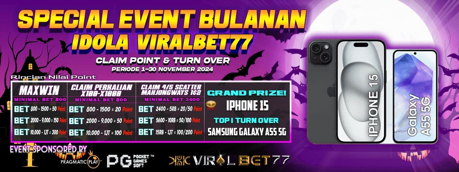 EVENT CLAIM POINT VIRALBET77 NOVEMBER CERIA