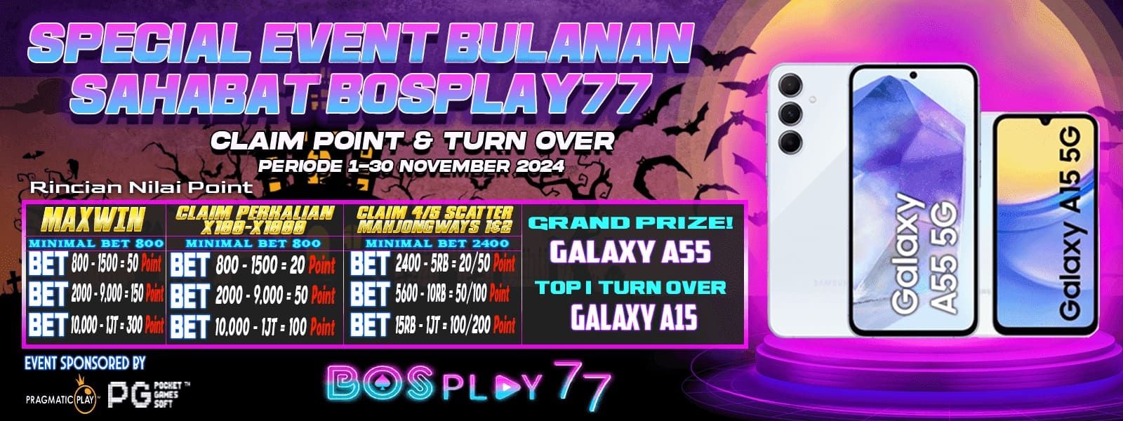 EVENT CLAIM POINT BOSPLAY77 NOVEMBER CERIA