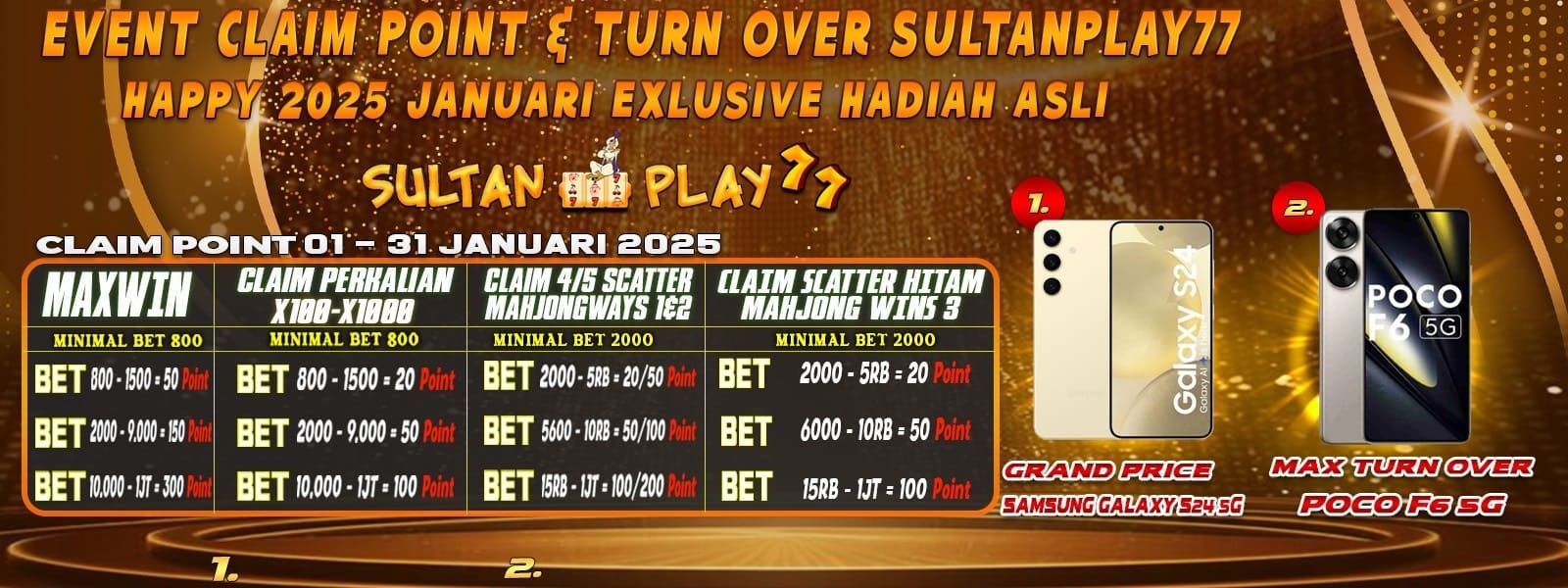 EVENT BULANAN SULTANPLAY77 JANUARI CERIA